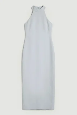 Robe Longue Ajustée à Col Licou et Dos Ouvert