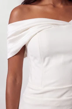 Robe Longue Ajustée En Crêpe Satiné Dos