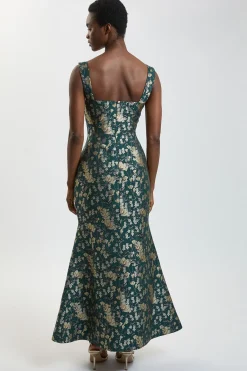 KarenMillen Robe Longue Ajustée En Jacquard<Femme Robes|Robe Invitée Mariage