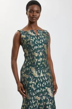 KarenMillen Robe Longue Ajustée En Jacquard<Femme Robes|Robe Invitée Mariage