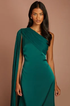 Coast Robe Longue Asymétrique En Satin Et Mousseline Drapée Pour Petite Taille<Femme Satin Et Dentelle|Robes