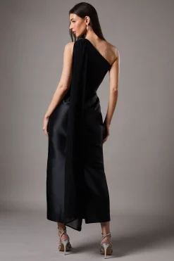 Coast Robe Longue Asymétrique en Sergé avec Broche Diamantée<Femme Robes Mi-Longues|Robes Bal De Promo
