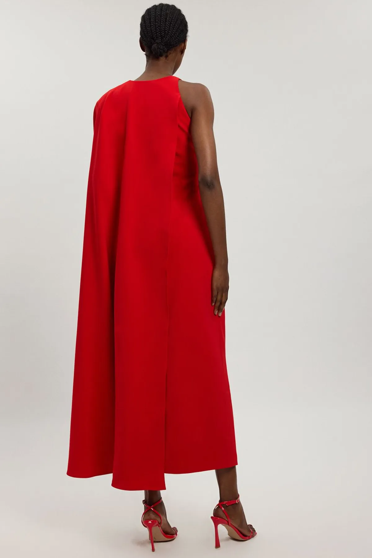 KarenMillen Robe Longue Asymétrique En Viscose Compacte Avec Détail Drapé<Femme Robes|Robe Invitée Mariage