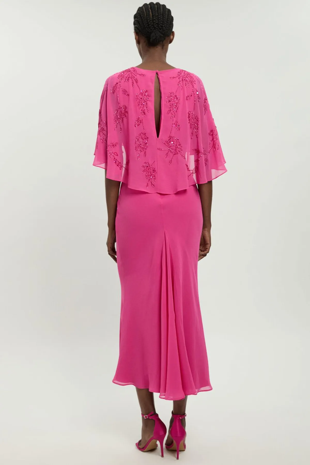 KarenMillen Robe Longue Avec Détail Cape Perlée<Femme Toutes Les Robes|Robes Longues