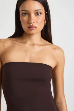 Robe Longue Bandeau à Ourlet Transparent