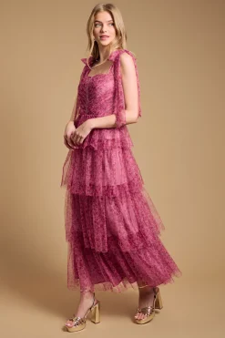 Oasis Robe Longue À Bretelles Nouées Et Volants Étagés<Femme Toutes Les Robes|Robes Longues