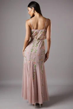 Coast Robe Longue Brodée avec Détail Godet<Femme Toutes Les Robes|Robes Longues