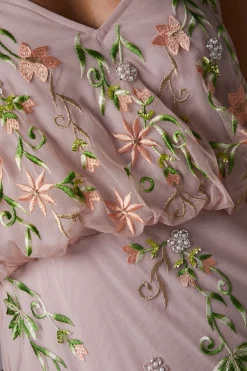 Coast Robe Longue Brodée avec Détail Godet<Femme Toutes Les Robes|Robes Longues