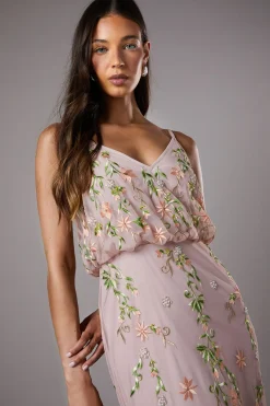 Coast Robe Longue Brodée avec Détail Godet<Femme Toutes Les Robes|Robes Longues