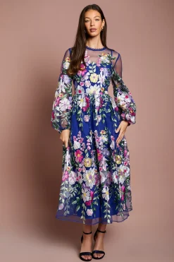 Robe Longue Brodée À Manches Longues Coast Muse