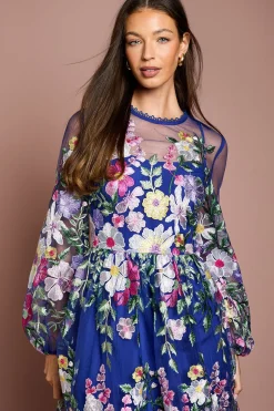 Robe Longue Brodée À Manches Longues Coast Muse
