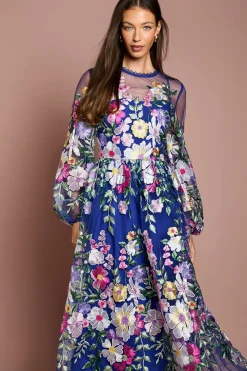 Robe Longue Brodée À Manches Longues Coast Muse