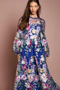 Robe Longue Brodée À Manches Longues Coast Muse