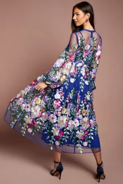 Robe Longue Brodée À Manches Longues Coast Muse