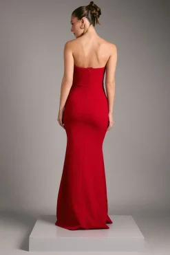 Robe Longue Bustier Avec Corsage Rose