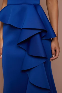 Coast Robe Longue Bustier En Crêpe Stretch À Volants<Femme Robes À Manches Longues|Robes