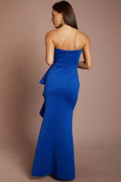 Coast Robe Longue Bustier En Crêpe Stretch À Volants<Femme Robes À Manches Longues|Robes