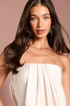 Robe Longue Bustier En Satin Coast Muse Avec Bande Contrastante