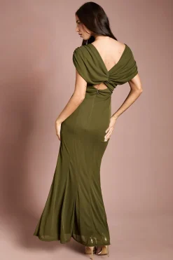 Robe Longue Cache-cœur En Jersey Stretch À Détails Drapés Contour Collective