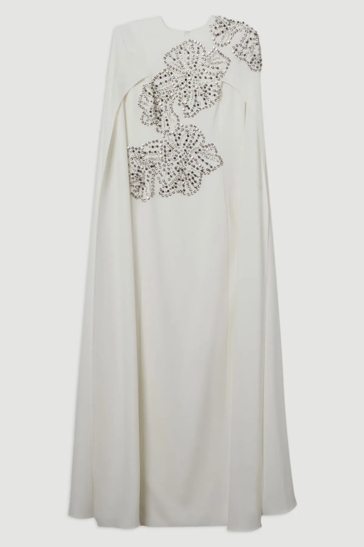 KarenMillen Robe longue à cape dramatique sur-mesure ornée de cristaux floraux placés<Femme Tailleurs|Toutes Les Robes