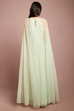 Coast Robe Longue Cape En Maille Plissée Avec Pierres Précieuses<Femme Robes Mi-Longues|Robes À Manches Longues