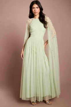 Coast Robe Longue Cape En Maille Plissée Avec Pierres Précieuses<Femme Robes Mi-Longues|Robes À Manches Longues