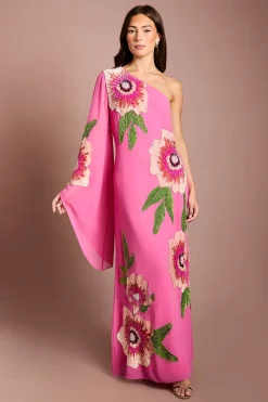 Coast Robe Longue Muse Asymétrique À Une Épaule Ornée De Motifs Floraux<Femme Robes Mi-Longues|Robes