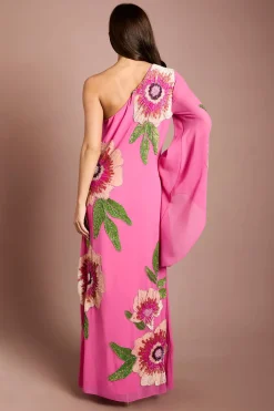Coast Robe Longue Muse Asymétrique À Une Épaule Ornée De Motifs Floraux<Femme Robes Mi-Longues|Robes