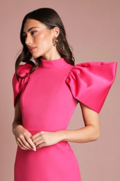 Coast Robe Longue Muse En Satin Structuré À Manches Volumineuses<Femme Satin Et Dentelle|Robes