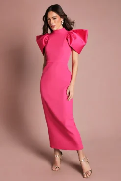 Coast Robe Longue Muse En Satin Structuré À Manches Volumineuses<Femme Satin Et Dentelle|Robes