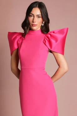 Coast Robe Longue Muse En Satin Structuré À Manches Volumineuses<Femme Satin Et Dentelle|Robes