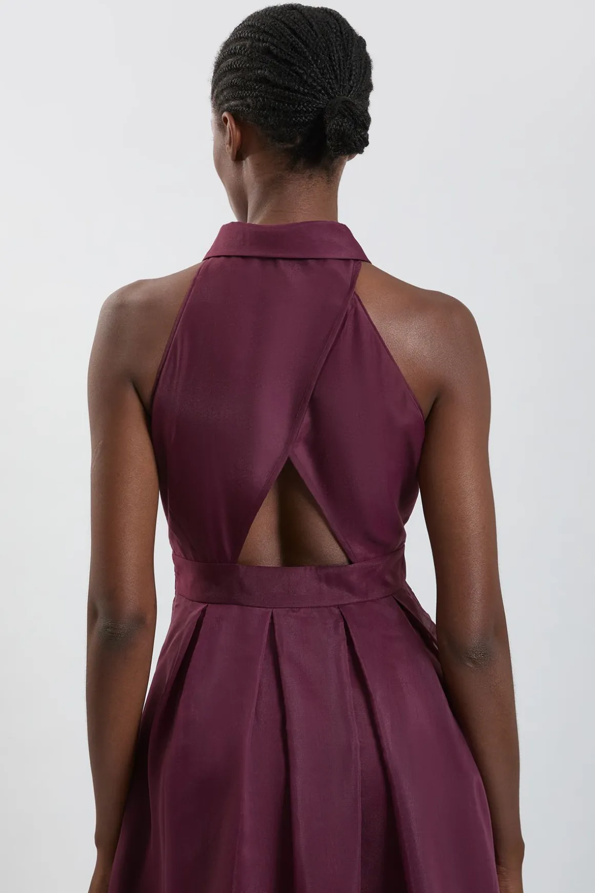Robe Longue À Col En Organza