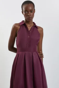 Robe Longue À Col En Organza