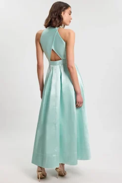Robe Longue À Col En Sergé
