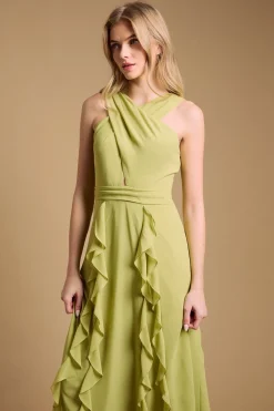 Oasis Robe Longue à Col Halter avec Volants<Femme Robes|Robe Invitée Mariage