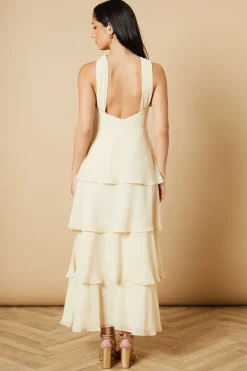 Oasis Robe Longue à Col Halter en Mousseline à Volants<Femme Robes Bal De Promo|Robes
