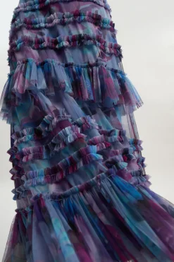 KarenMillen Robe Longue à Col Halter en Tulle Superposé<Femme Robes Bal De Promo|Robes