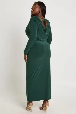 Robe Longue Colonne Bardot En Tissu Slinky Grande Taille