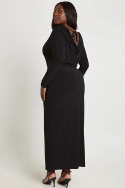 Robe Longue Colonne Bardot En Tissu Extensible Grande Taille