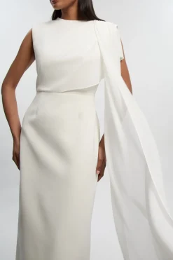 KarenMillen Robe Longue Colonne à Cape Drapée Tailleur Raffinée<Femme Robes Bal De Promo|Robes