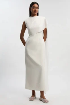 KarenMillen Robe Longue Colonne à Cape Drapée Tailleur Raffinée<Femme Robes Bal De Promo|Robes