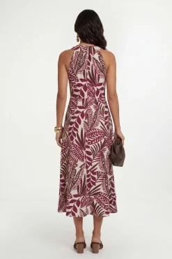 Wallis Robe Longue À Col Torsadé Imprimé Palmier<Femme Robes|Robes Longues