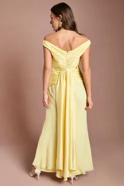 Robe Longue À Corsage Plissé Et Bas Évasé En Queue De Poisson