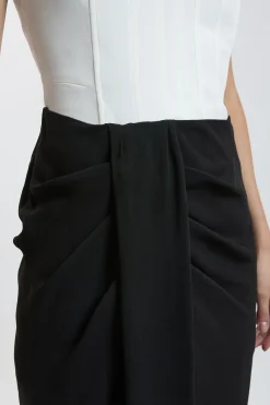 Robe Longue Corset En Viscose Compacte Petite Taille