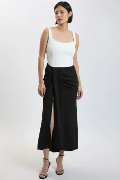 Robe Longue Corset En Viscose Compacte Petite Taille