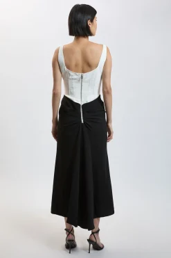 Robe Longue Corset En Viscose Compacte Petite Taille