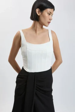 Robe Longue Corset En Viscose Compacte Petite Taille
