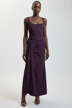 Robe Longue Corset En Viscose Compacte