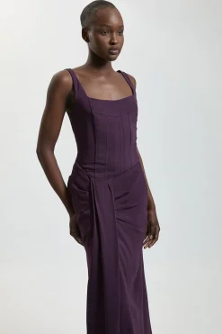Robe Longue Corset En Viscose Compacte