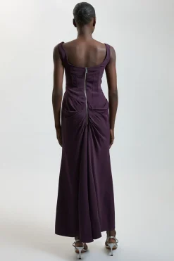 Robe Longue Corset En Viscose Compacte